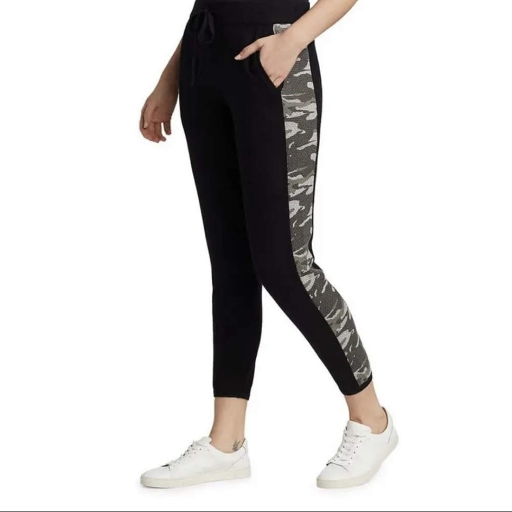 NWT Monrow vintage sweatpants with camo contrast stripe cotton cashmere